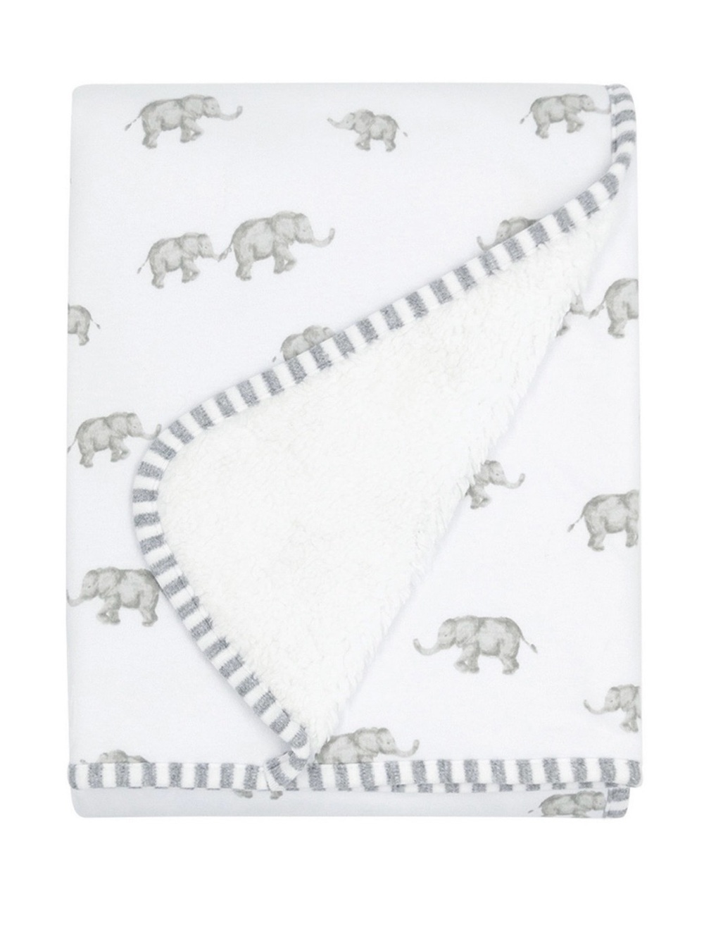 Living Textiles Plush Elephant Sherpa Blanket (Boy/Girl)